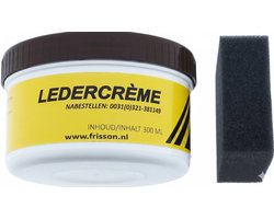 Frisson Ledercrème 300 ML - Met spons - Ledervet voor meubels - kleding - schoenen - Leerverzorging - Lederpoets - Leercrème