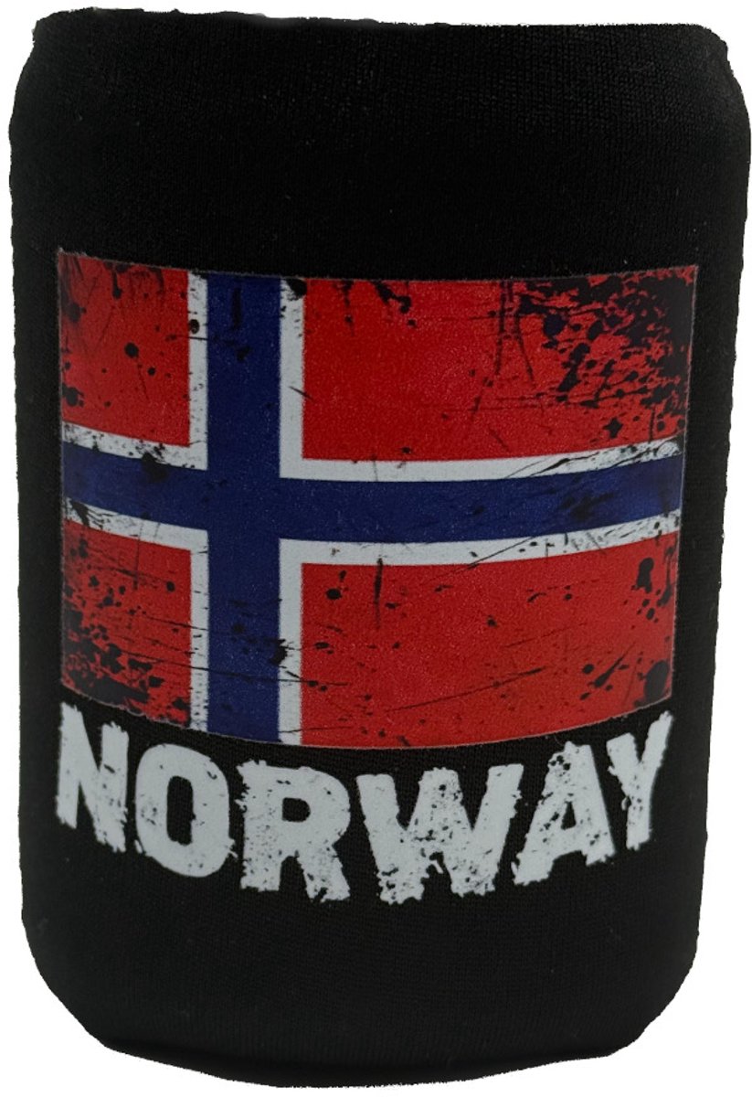 Neopreen koelbox met Noorse vlag voor standaard blikjes van 330 ml – Norse Pride