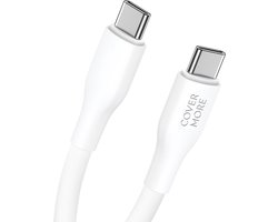 Oplaadkabel geschikt voor Samsung a53, a56, smartphone, tablet - Usb C kabel kort - Usb C naar usb C - Snelladen - Super fast charging - 1 meter - Wit