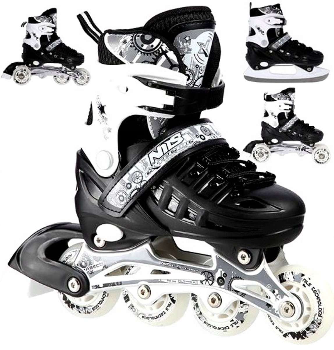 Nils Extreme 4-in-1 Schaatsen/Skeelers/Rolschaatsen L