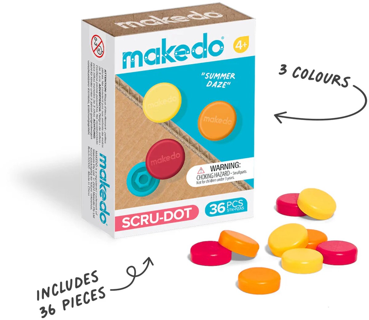 Makedo - Scru Dots - Summer Daze - 36 stuks