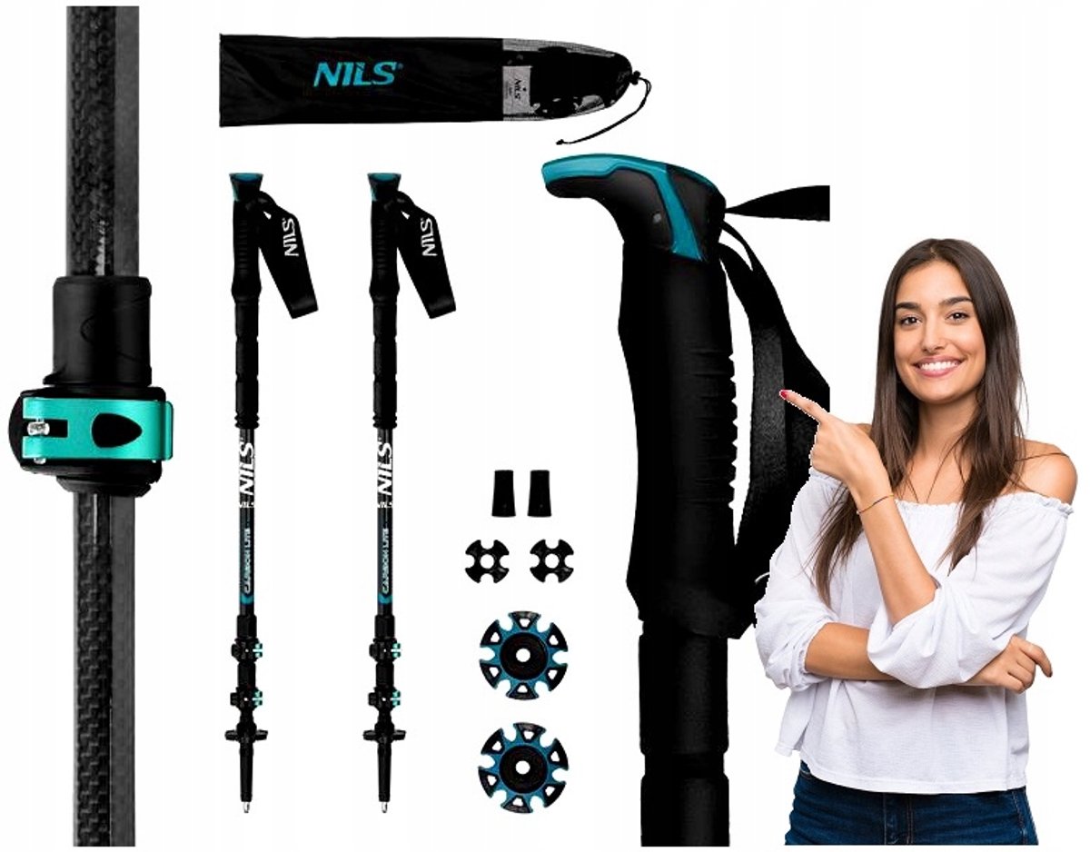 Nils TK8607 Nordic Walking Stokken - Lichtgewicht Koolstofvezel