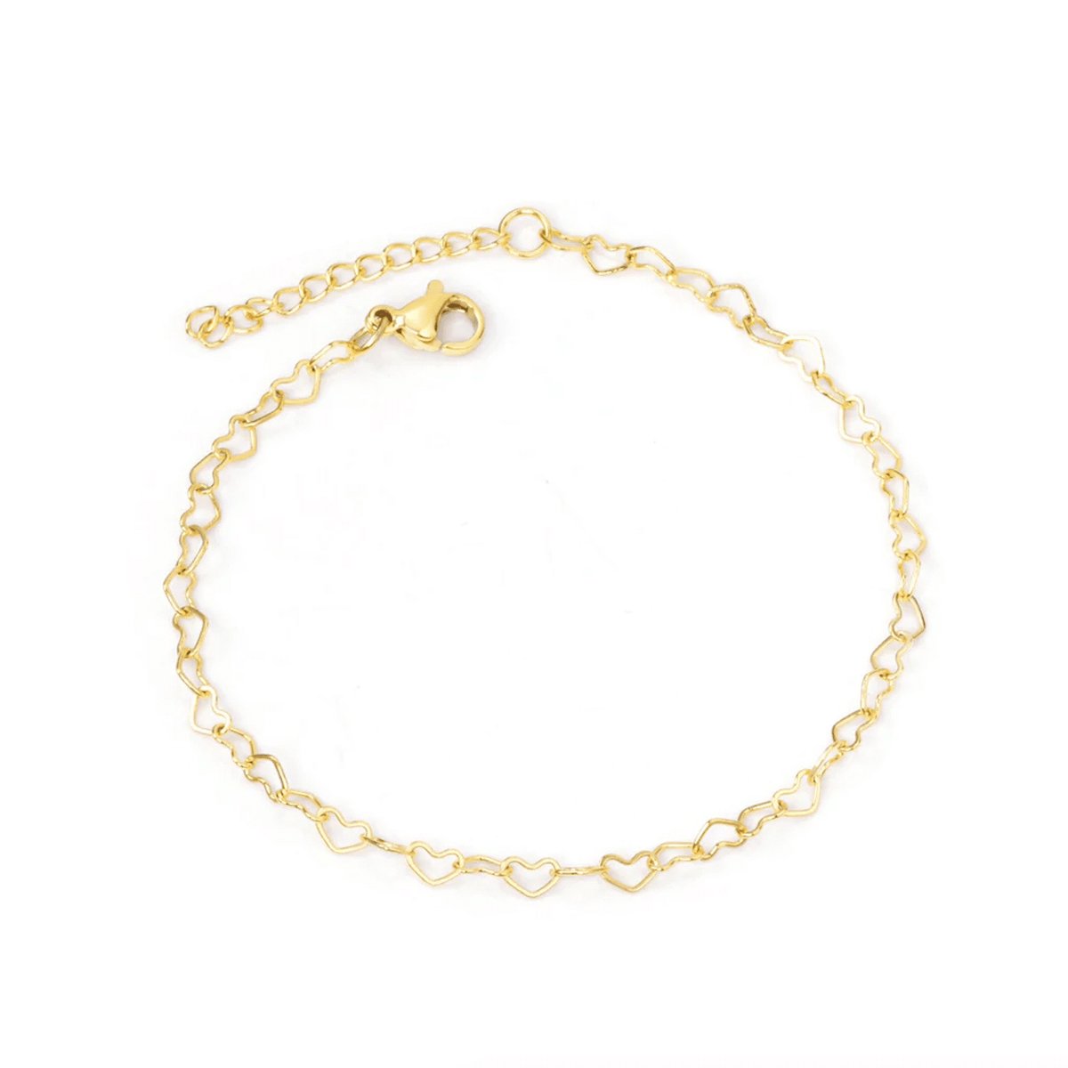 Planet Pink - Armband hartjes ketting goud - Stainless Steel - Roestvrij Staal rvs - Waterproof