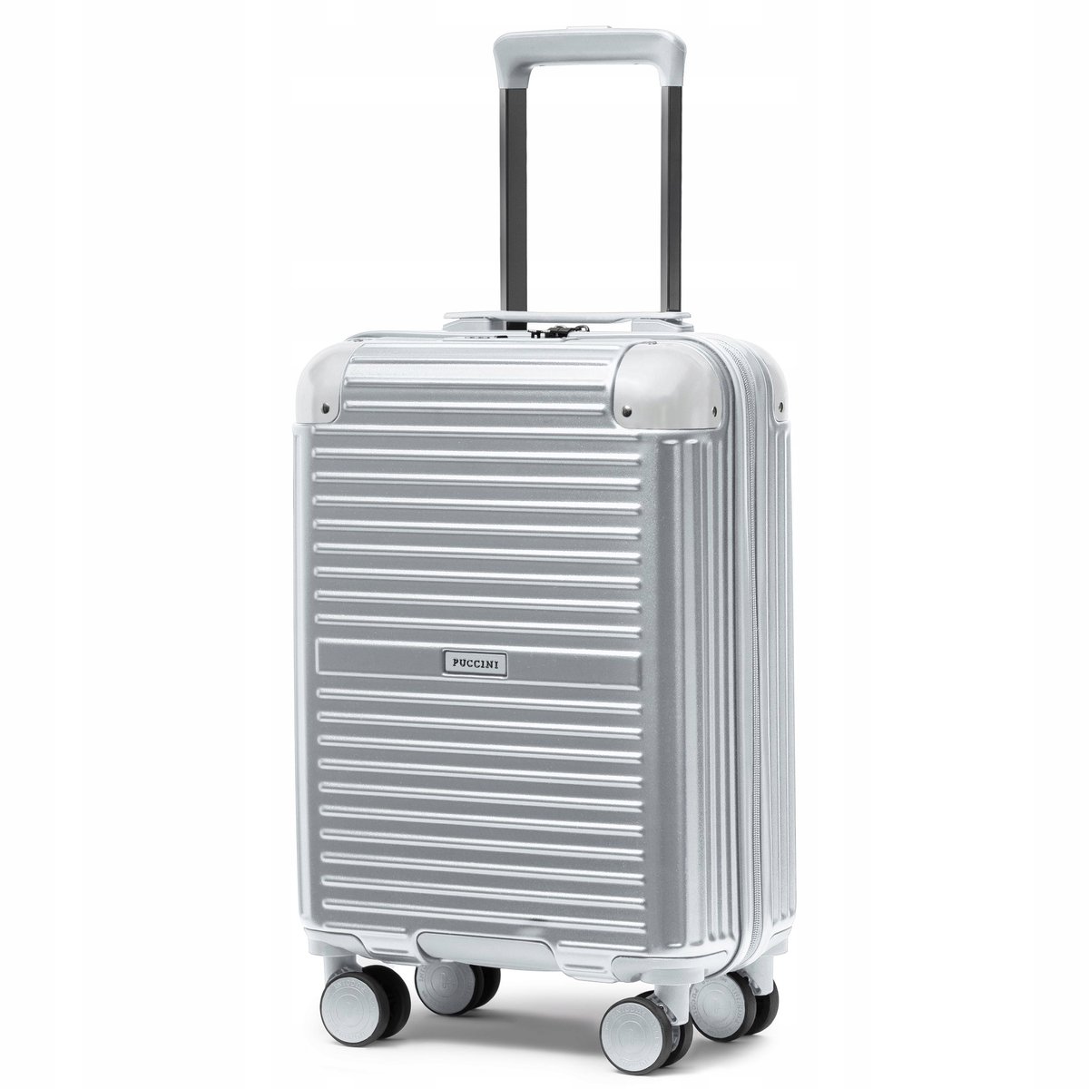 Puccini Dallas handbagagekoffer Zilver - licht & robuust met TSA-slot