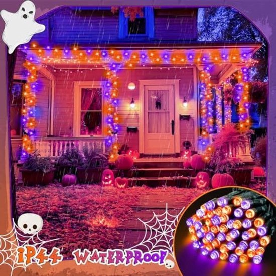 Halloween Lichtsnoer voor Buiten 20 Meter met 200 LED Lampjes Oranje en