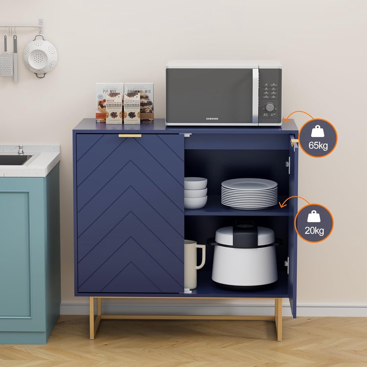 Opbergkast / Dressoir Modern Blauw - Altameubel Modern Blauw – 2 - Medahomestore