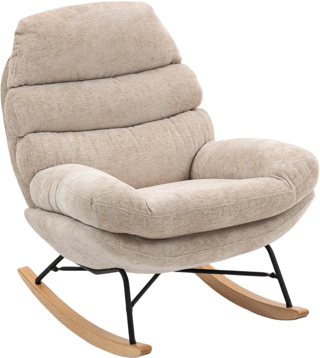 GranMaison Fauteuil - Relaxzetel - Relaxstoel - Relaxfauteuil - Stoel - Met armleuning - Voor één Persoon - Crèmewit