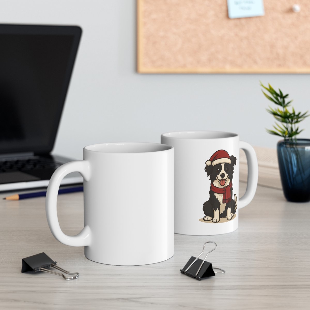 Kerstmok met Border Collie – Vrolijke Hondenmok in Kerststijl