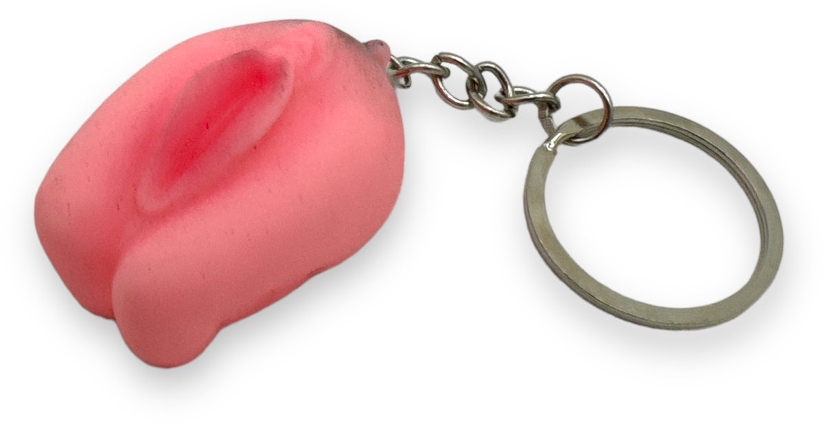 Speelse Vulva Sleutelhanger met Ondeugende Mini-Charm | Grappige Adult Gadget