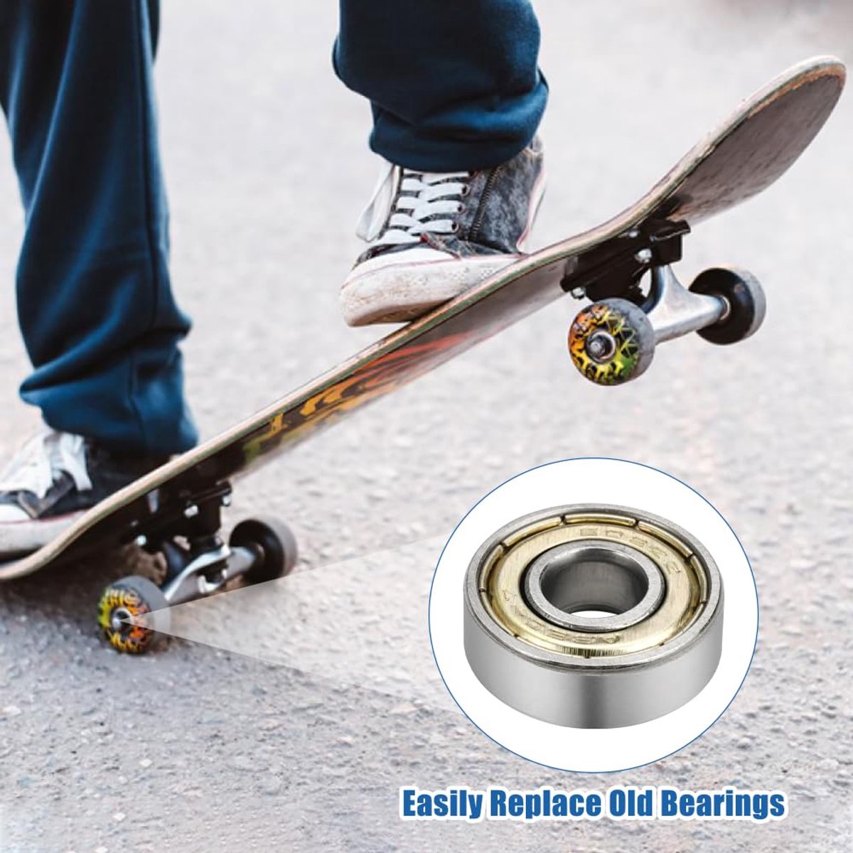 20 Stuks 608ZZ ABEC Kogellagers 8 x 22 x 7mm - Metalen Dubbel Afgeschermde Miniatuur Groef Kogellagers voor Skateboard - Scooter