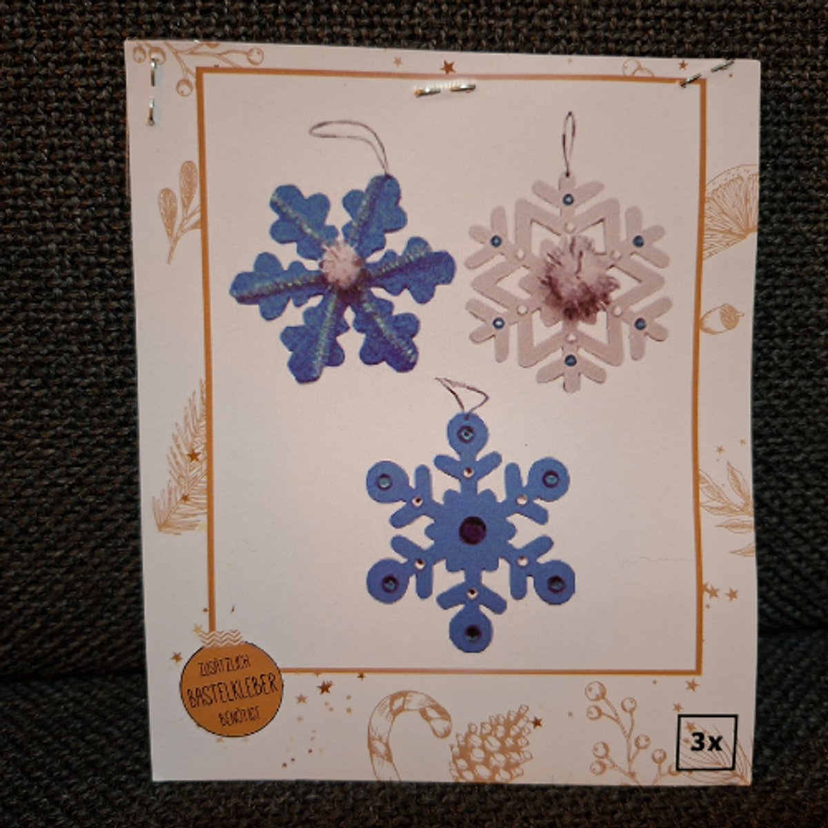 Kerst Knutselset - Maak je eigen sneeuwvlokjes! - 3 stuks | Blauw - Schuim - Knutselset Kerstmis - Knutselset Kinderen - Kerstknutselen