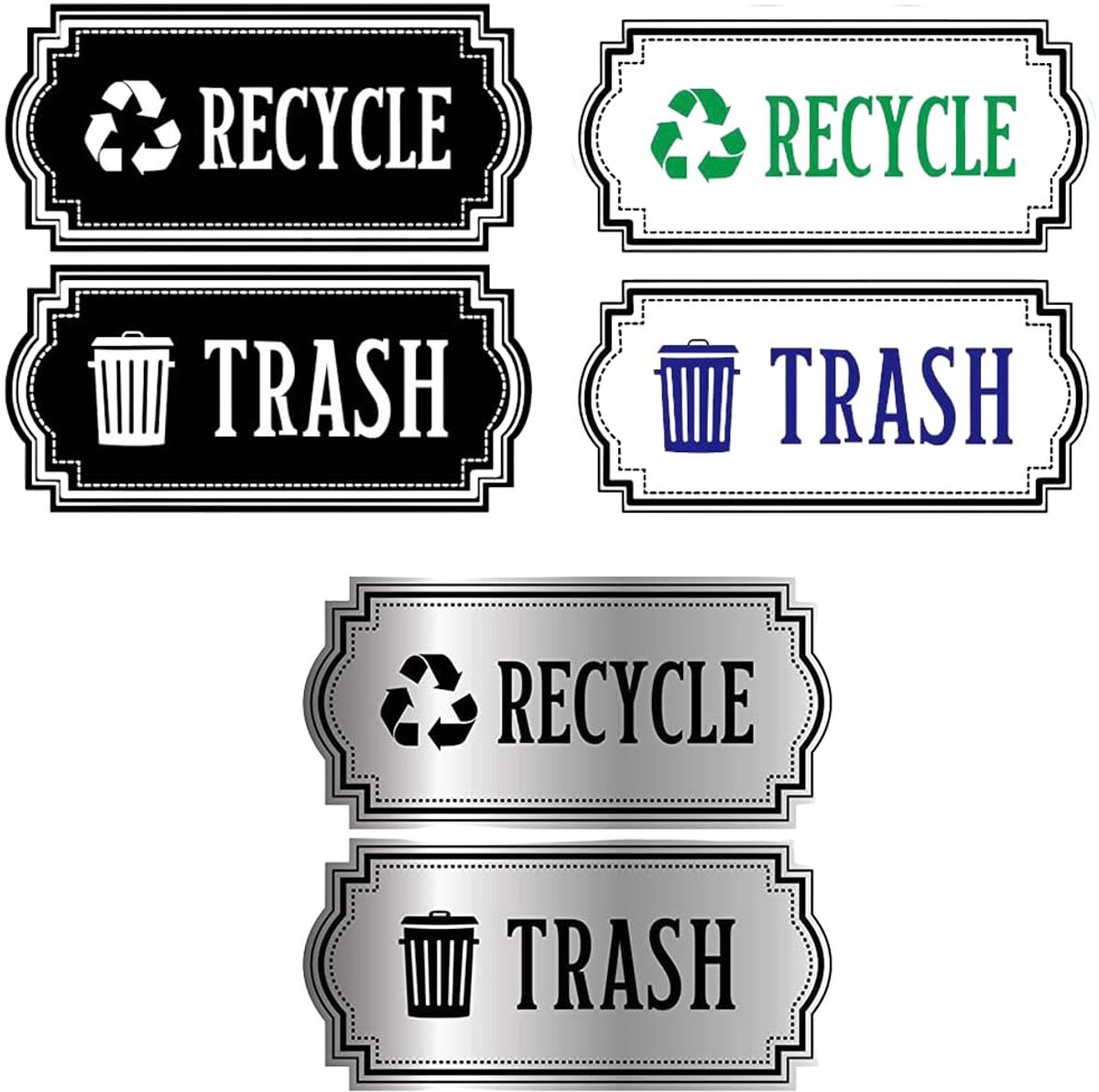 Recycling - Trash Stickers - 3 Pairs voor - Garbage Bin - Container - en - Trash Bin