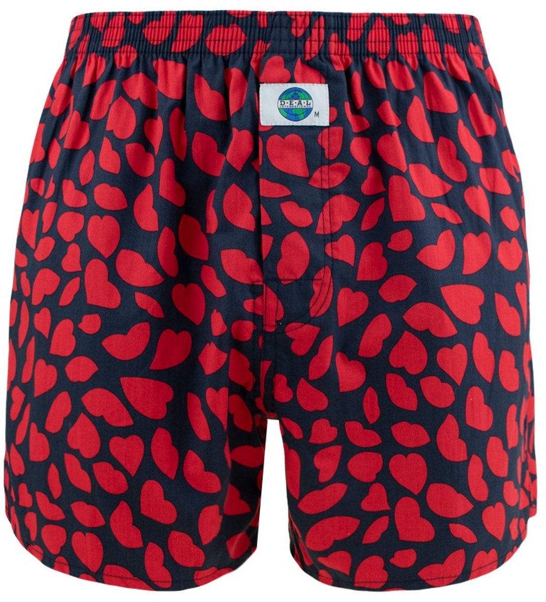 DEAL heren wijde boxershort heart kiss blauw & rood 192296