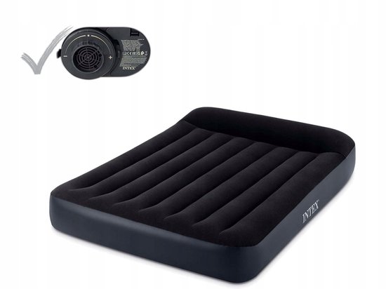 Opblaasbaar tweepersoonsmatras 203x152cm met ingebouwde pomp en velours — afbeelding 4