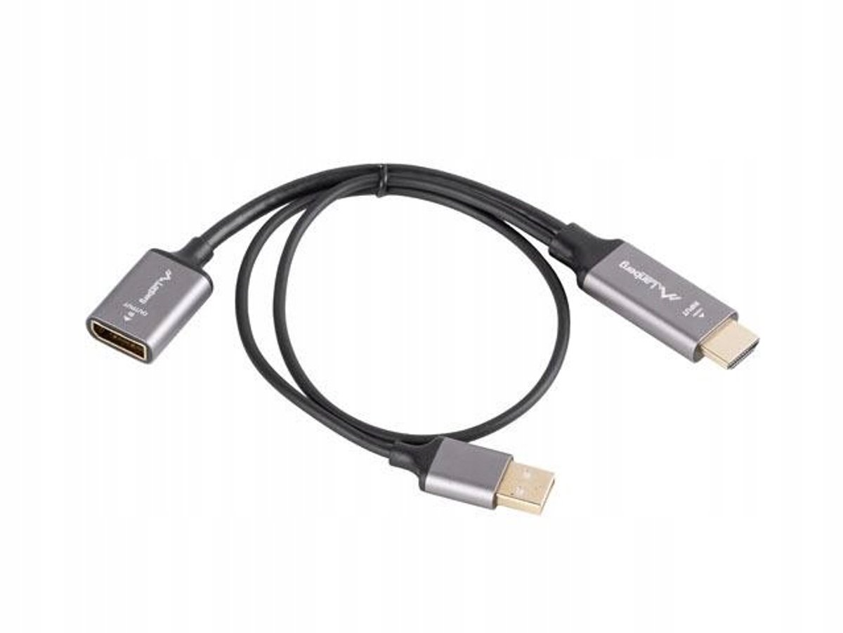 Lanberg AD-HD-DP-02 video kabel adapter 0,2 m HDMI Type A (Standaard) DisplayPort Zilver