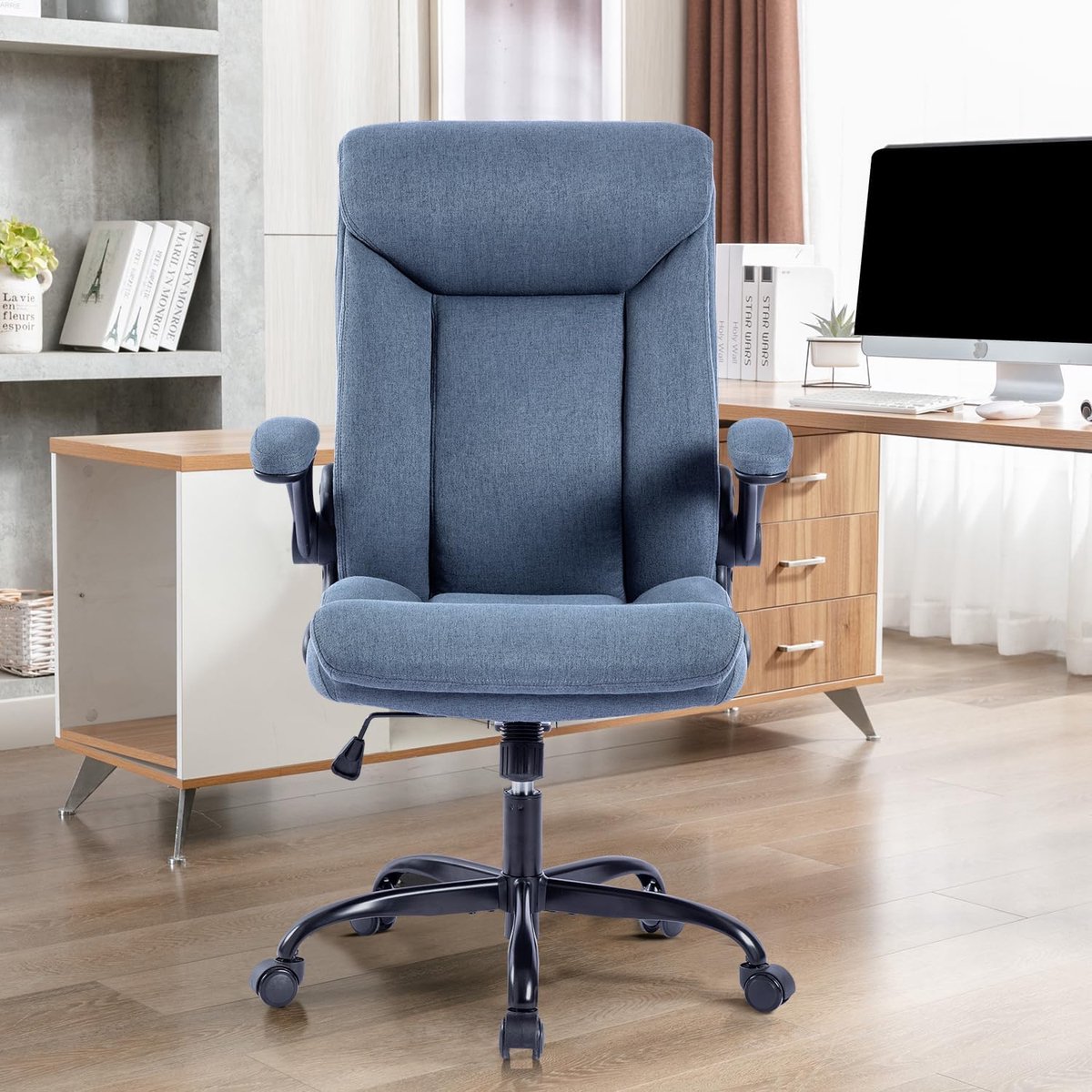 Premium Ergonomische Bureaustoel met Opklapbare - Opklapbare Armleuningen – Verstelbare Hoogte - Medahomestore