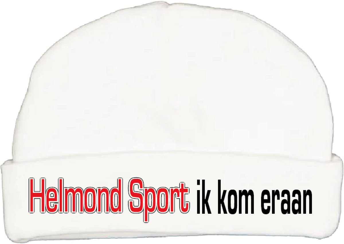 Babymutsje met de tekst: Helmond Sport ik kom eraan !
