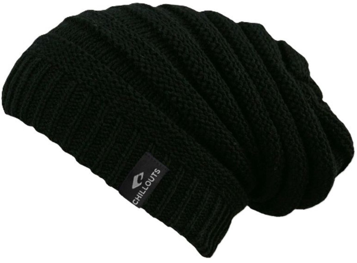 Chillouts long beanie muts Brian black