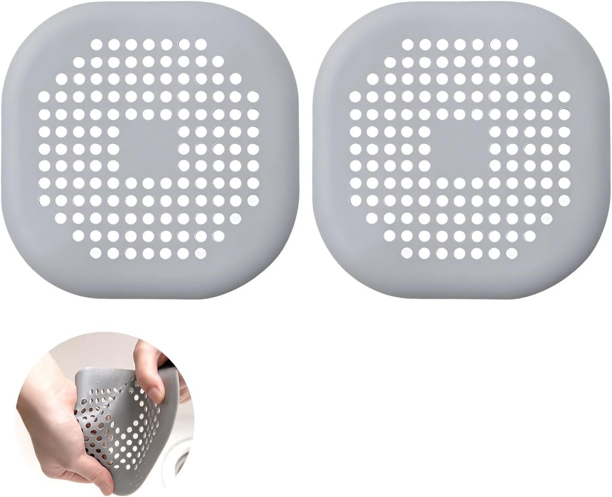 2 Pieces Silicone Haarvanger Douche met Zuignap - Haarfilter Afvoerbescherming Universele Douche Haarfilter - Gootfilter Afvoerbescherming voor Keukenafvoer
