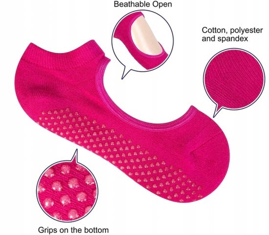 Antislip Sokken Dames - Yoga, Ballet, Fitness - Maat 35-40 — afbeelding 2