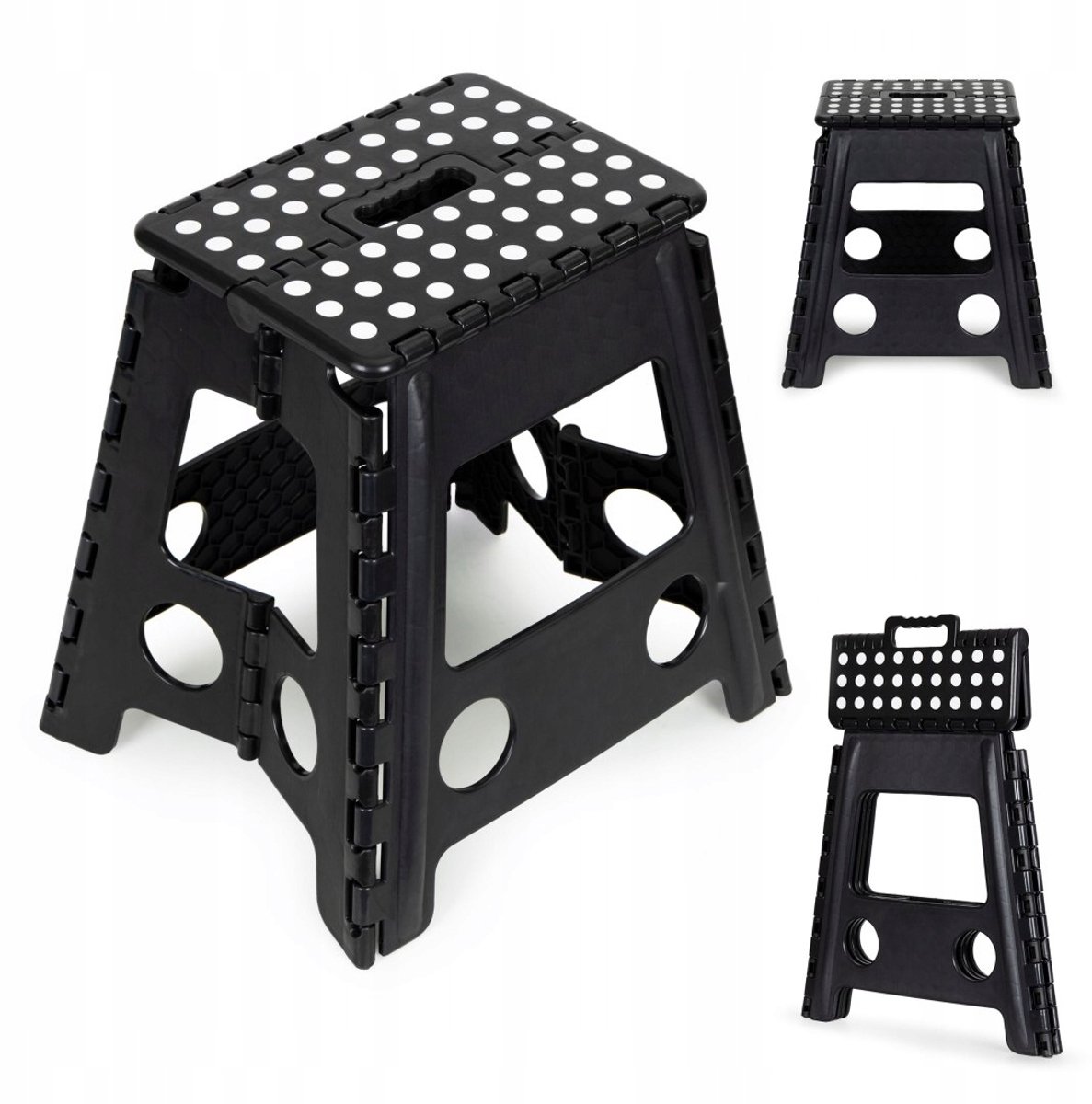 Opklapbare kruk 1 trede, kunststof, 39 cm hoog
