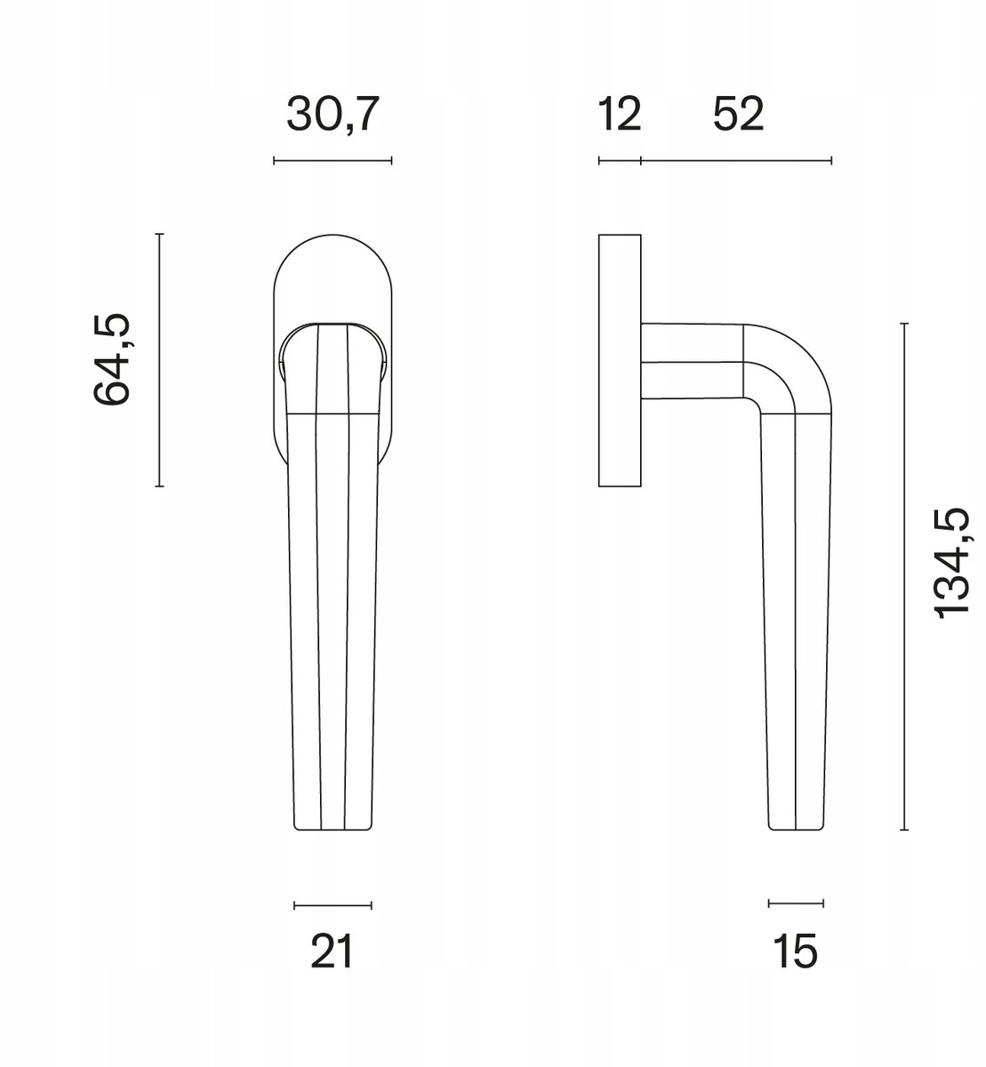 Aprile Inula R Zwart Mat Zwarte Raamklink – Links