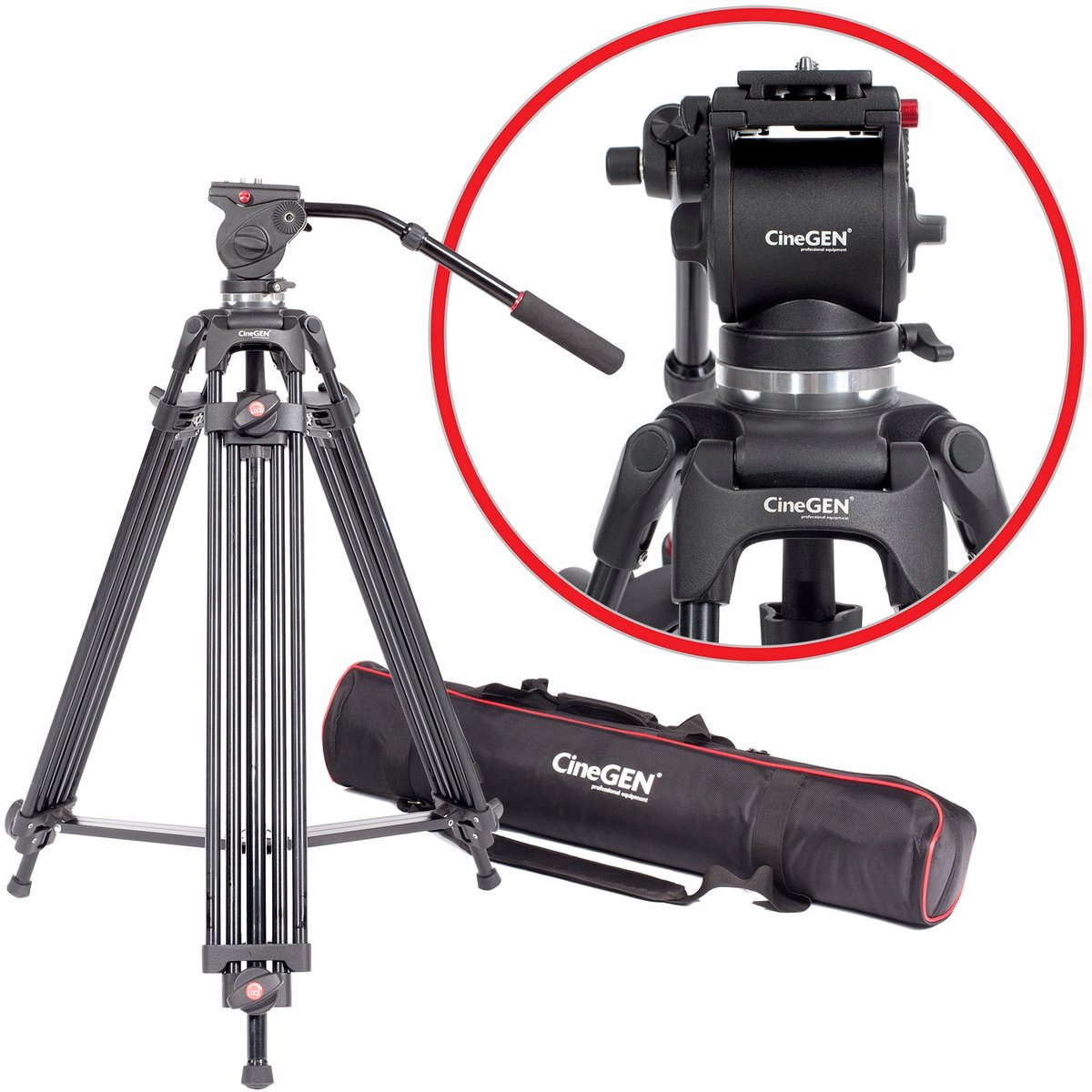 Professionele Camcorder Statief 190cm met Oliekop