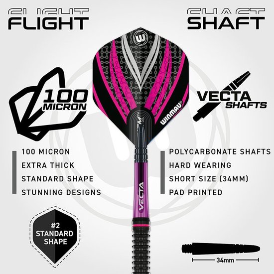 Winmau Team 360 Rebecca Allen 90% - Dartpijlen van Merkloos — afbeelding 2