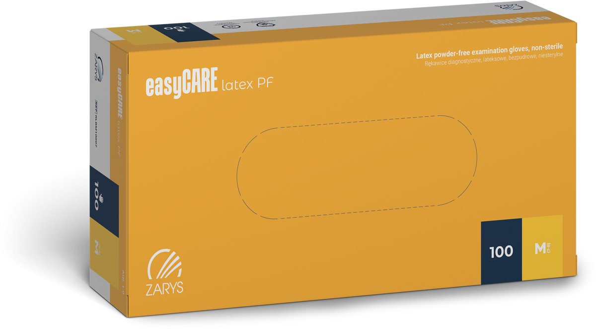 Handschoenen Latex Niet Gepoederd – Zarys easyCARE - Maat M – 100 Stuks