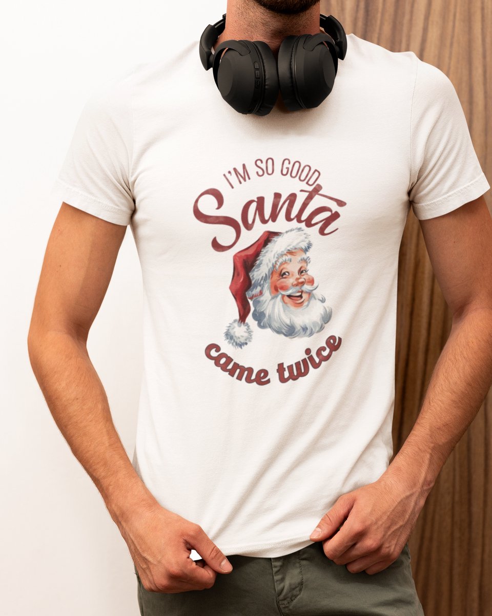 Santa Came Twice Kerst - Kerst T-shirt Wit - Grappig T-shirt - Maat L - Kerst Cadeau Mannen - Limited Edition