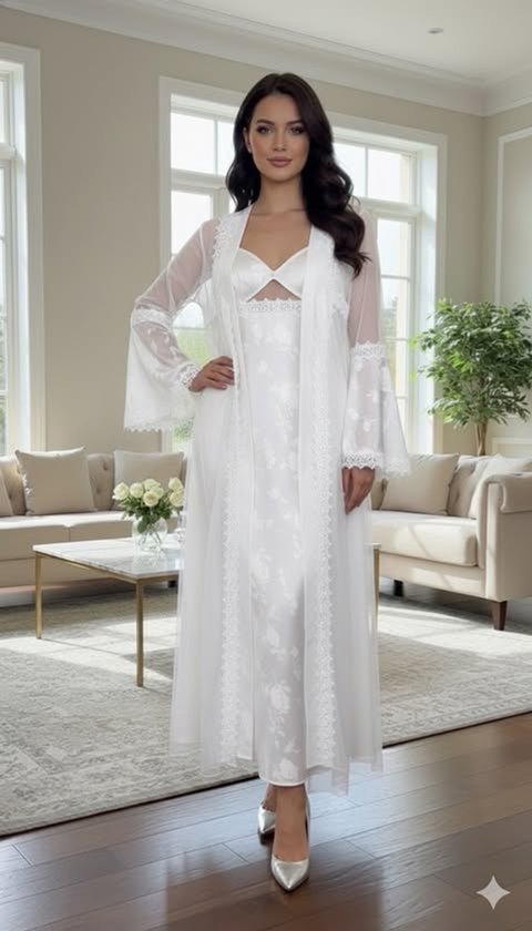 Ensemble pyjama 5 pièces pour femme - Imprimé lapin, Slippers, masque de sommeil et chouchou - Vert clair - Katoen doux