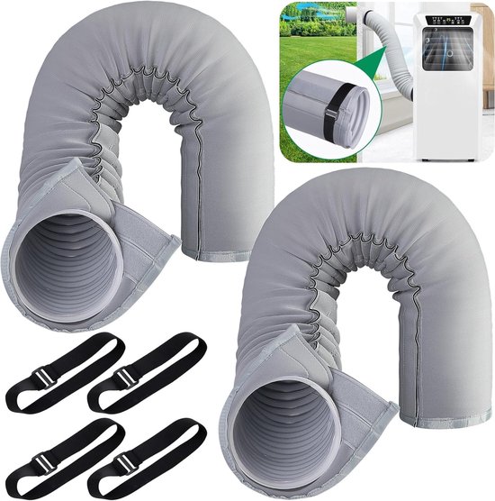 Isolatiehoes Voor Airconditioningslang – 150×15 Cm, Oxford Stof, Hittebestendig, Wasbaar, Met Kabelbinders – Voor Draagbare AC-units, Energiezuinige Warmte-isolatie 3 miniatura