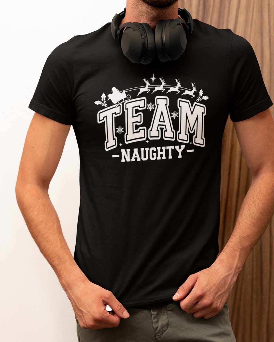 Team Naughty Kerst - Kerst T-shirt Zwart - Grappig T-shirt - Maat XXL - Kerst Cadeau Mannen - Limited Edition