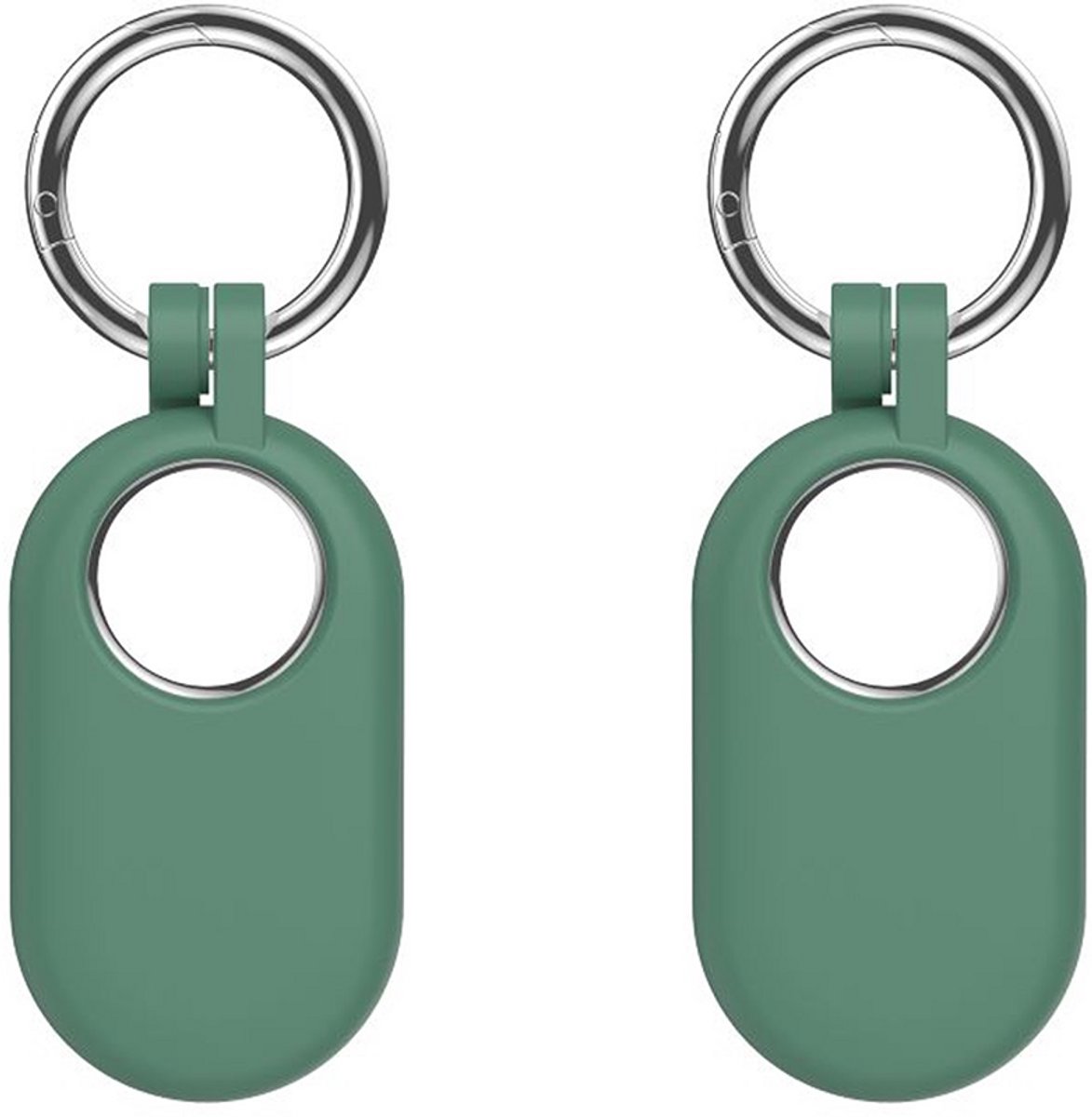 Sleutelhanger geschikt voor Samsung SmartTag 2 - Siliconen - 2 stuks - Donkergroen - CHPN.