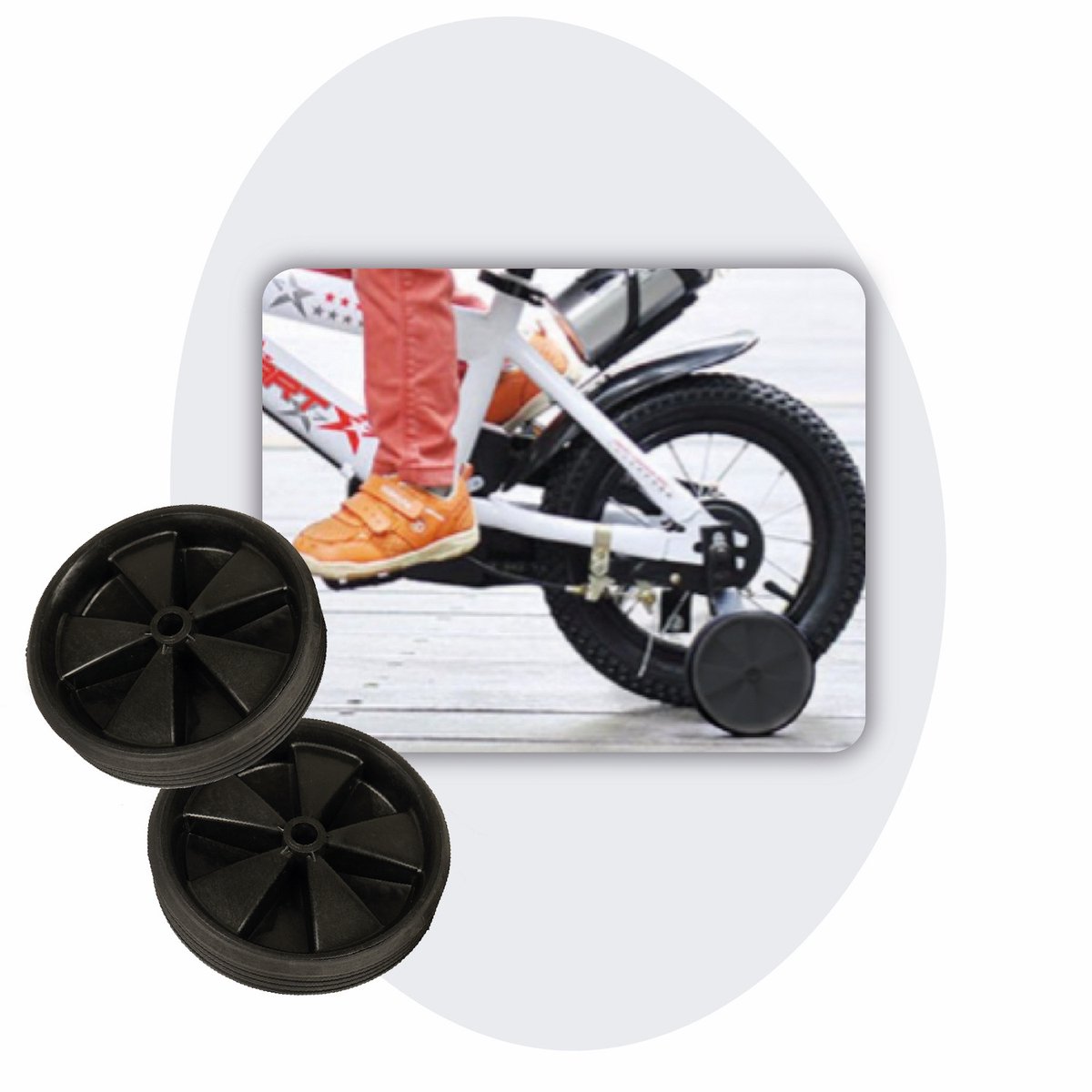 Voltano Zijwieltjes – Zwart – 12-20 Inch - Zijwielen Voor Kinderfiets
