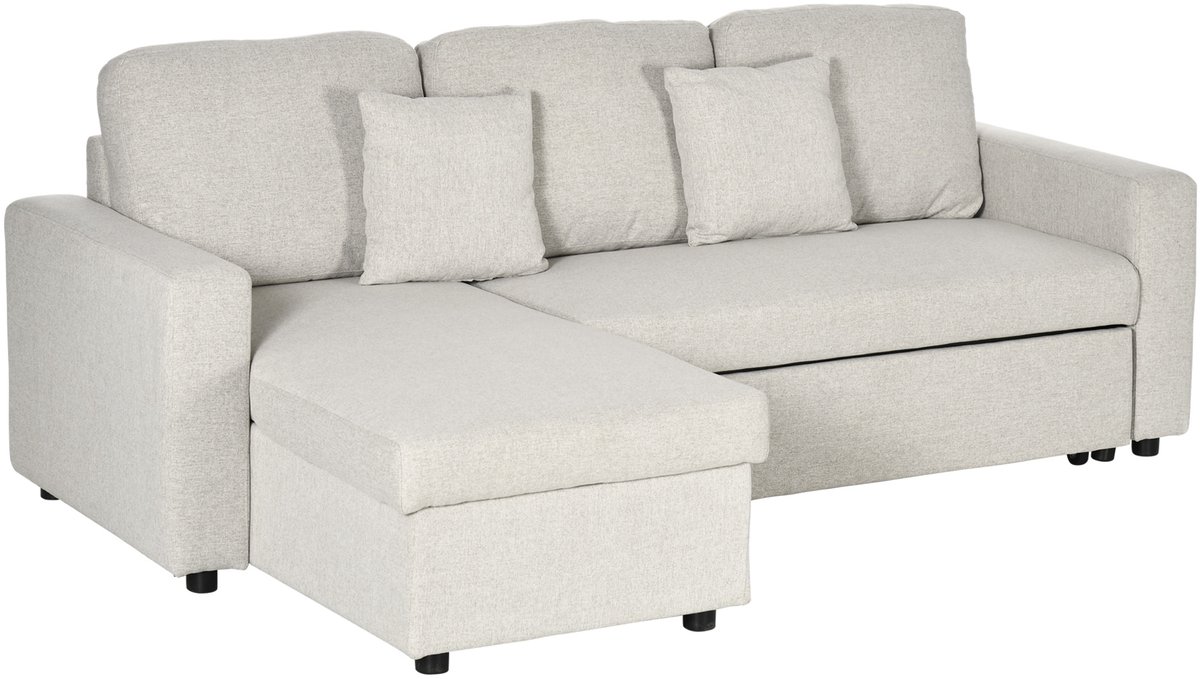 GranMaison Slaapbank - Uitklapbaar - Slaapstoel - Logeerbed - Zetelbed - Slaapfauteuil - Vouwbed - 2 persoons - Zeer comfortabel - Crèmewit