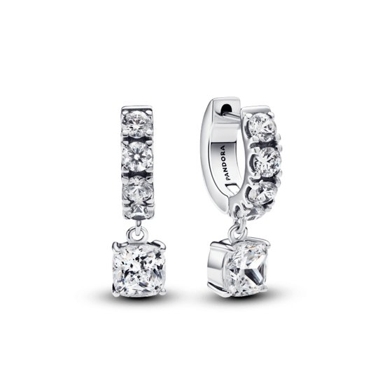 Boucles d'oreilles Pandora avec pendentif pavé Argent Femme 293547C01