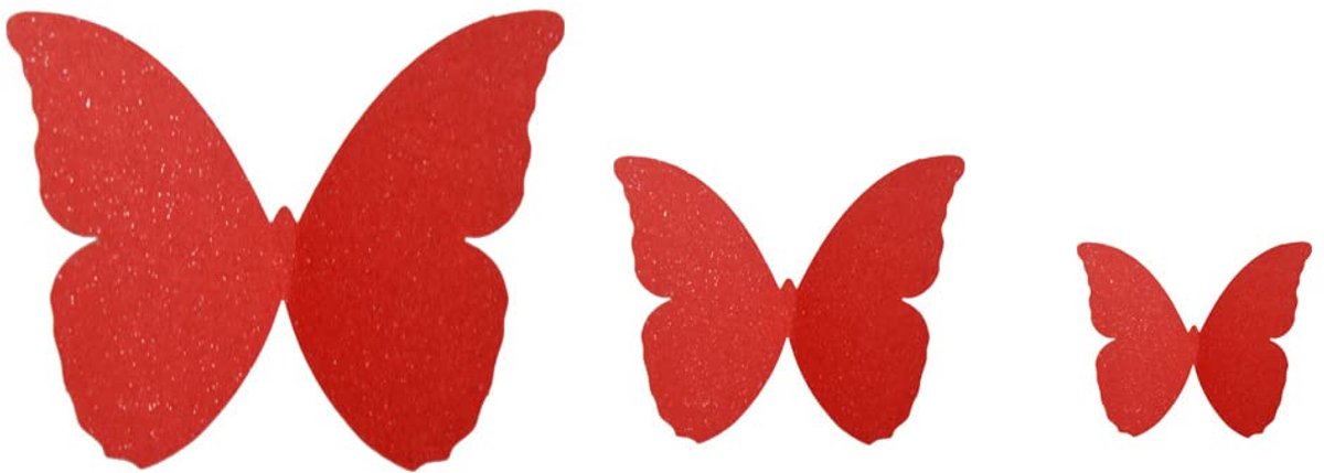 48 stuks 3D vlinder muurstickers afneembare vlinderstickers wandtattoos, voor thuis, bruiloft, decoratie, woonkamer, kinderkamer, meisjes, keuken, raam, meubels, party, wanddecoratie, rood