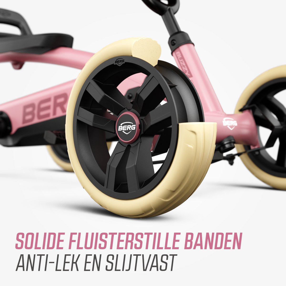 BERG Buzzy Pink Skelter - 2+ jaar - Verstelbare Stoel - Anti-lek EVA banden - Veilige en Stabiele Wegligging - Roze — afbeelding 8