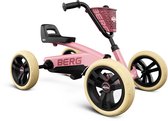 Roze BERG BUZZY skelter met een mandje, zwarte details en crème banden.