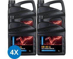 Lindemann Motorolie 5W40 Longlife - 5L (4-pack) - Brandstofbesparing - ACEA A3/B3/B4, C2/C3-10 - API SN/CF - voor Benzine- en Dieselmotoren