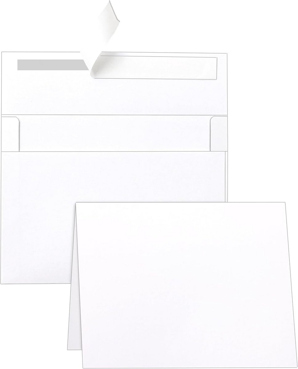 Set van 20 Blanco Wenskaarten met Enveloppen (5x7 Inch / A7) voor Uitnodigingen en Bedankjes
