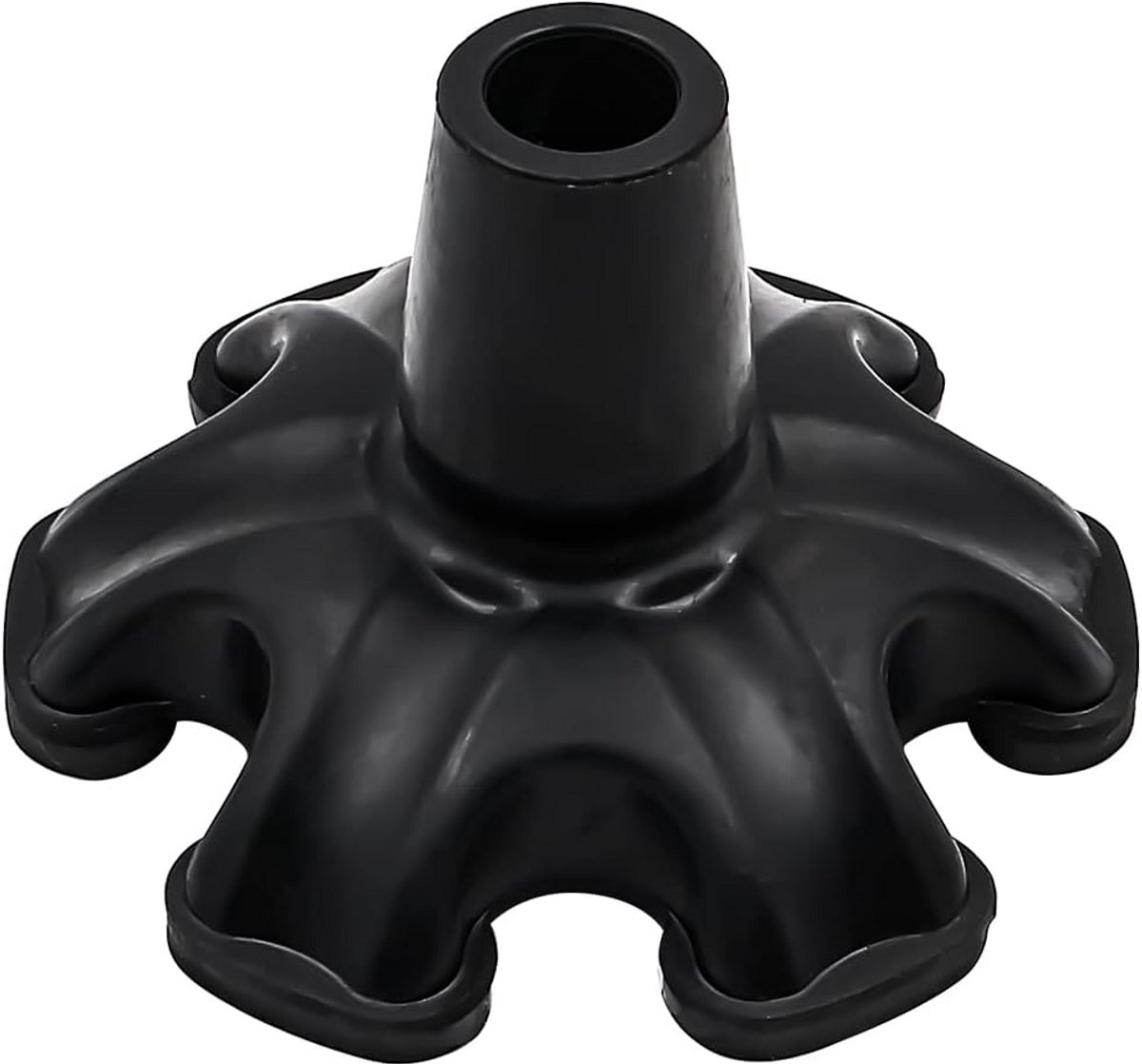 Set van 6 Antislip Wandelstokdoppen Rubber - Universeel voor 19mm Stokken - Zwart