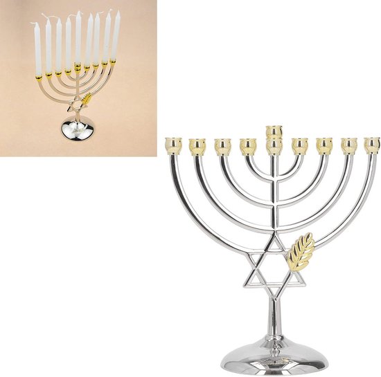 Jüdischer Kerzenleuchter Menorah Messing Chanukka Leuchter