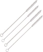Knaak Schoonmaakborstels Set van 4 - Voor Rietjes, Latte‑Buisjes & Espresso‑Apparaten - RVS/Nylon