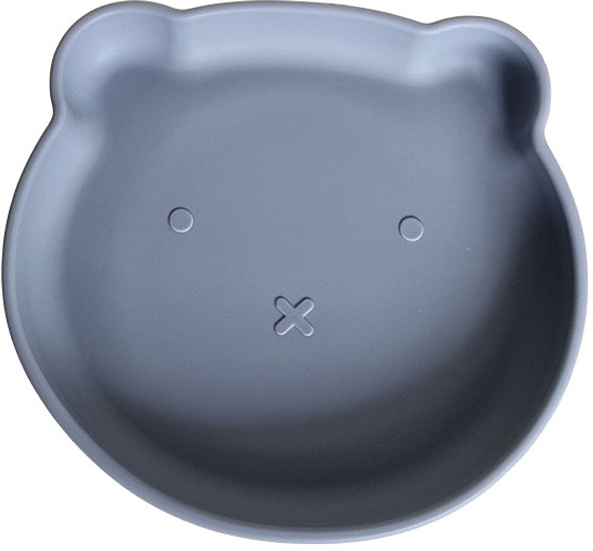 Rammelaartje bord siliconen Beer Grijsblauw – grijs 17 cm
