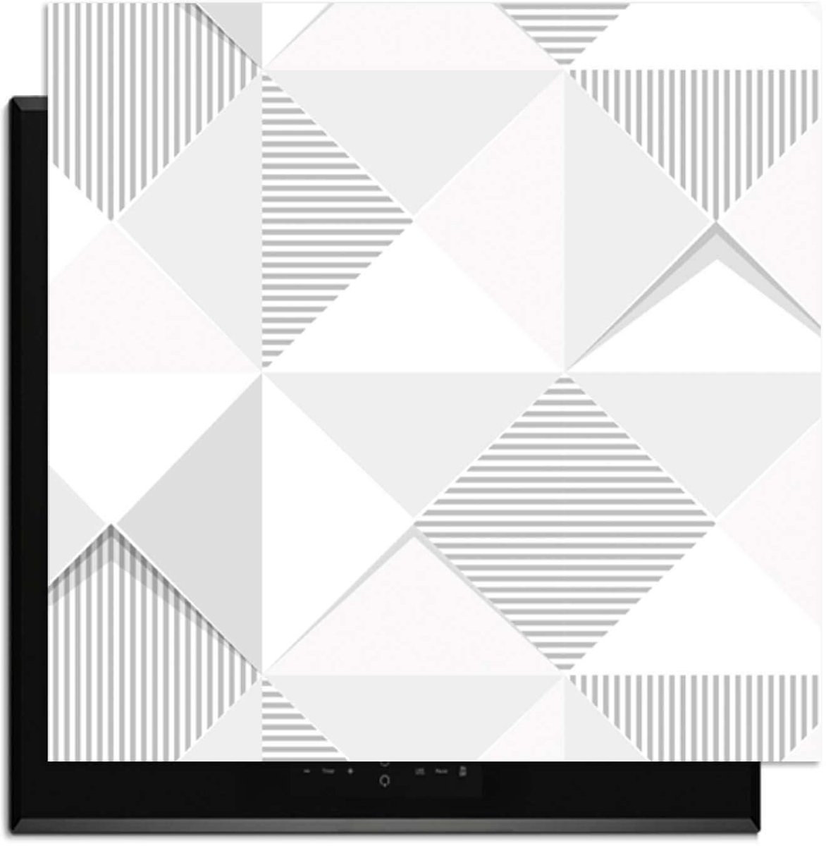 KitchenArt - Arctic Prism – Inductie Beschermer - 59x52 cm - Kookplaat Beschermer - Luxe Afdekplaat Inductieplaat - Anti-slip & Oprolbaar - Beschermmat Inductiekookplaat