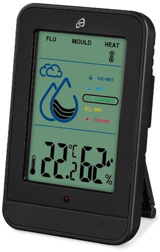 Klimaatstation binnen met schimmeldetector en griepkans waarschuwing - temperatuur- en vochtigheid meter