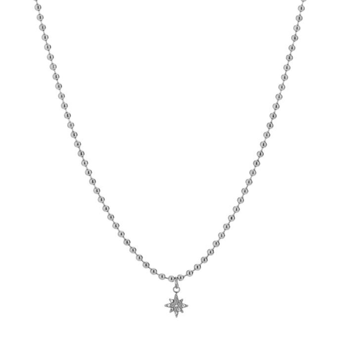 ketting - bolletjes - ster - strass steentjes - rvs - cadeau tip