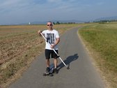 Verstelbare 3-delige Landpaddelstick met Reserve Rubberen Voet voor Longboarden